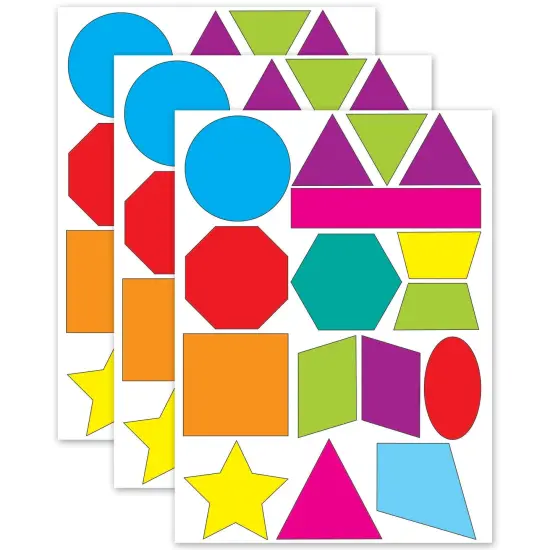 Math Die-Cut Magnets, Shapes, 16 Per Pack, 3 Packs {1}