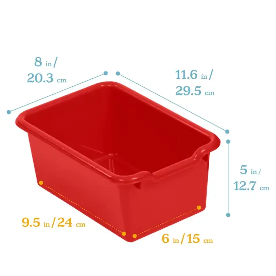 Scoop Front Storage Bins, Multipurpose Organization, 10-Pack Red {2}