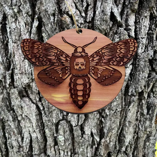 Deaths Head Hawk Moth - Cedar Ornament {2}