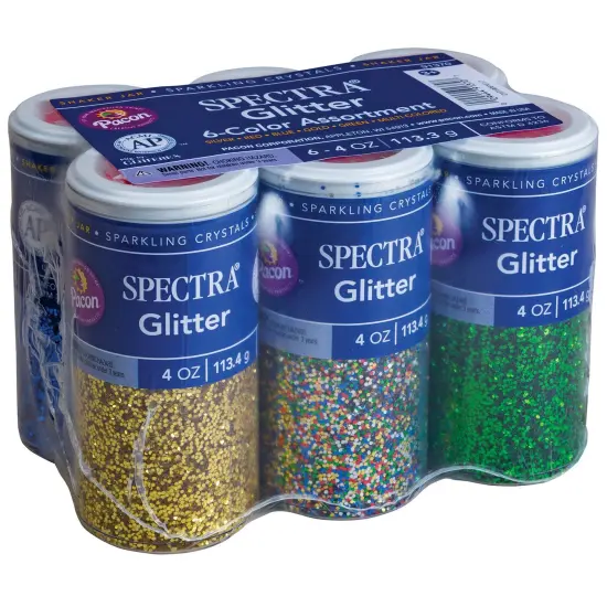 Glitter Sparkling Crystals, 6 Assorted Colors, 4 oz., 6 Jars {1}