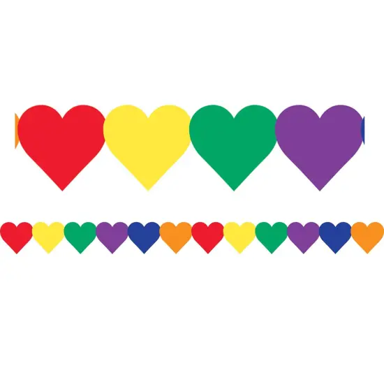 Multi-Color Hearts Border, 36 Feet Per Pack, 6 Packs {2}
