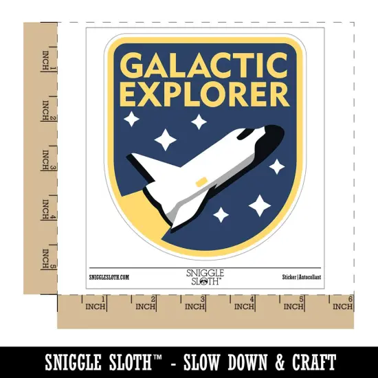 Galactic Explorer Space Ship Shuttle Stars Waterproof Vinyl Phone Tablet Laptop Water Bottle Sticker Set - 5 Pack {1}