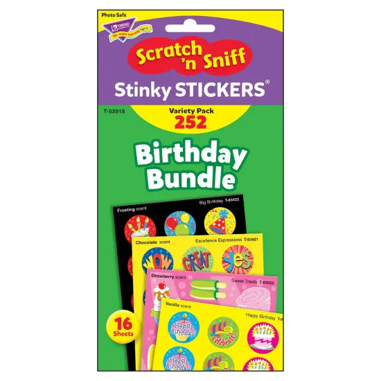 Birthday Bundle Stinky Stickers Variety Pack, 252 Per Pack, 3 Packs {4}