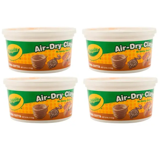 Air-Dry Clay, Terra Cotta, 2.5 lb Tub, Pack of 4 {1}