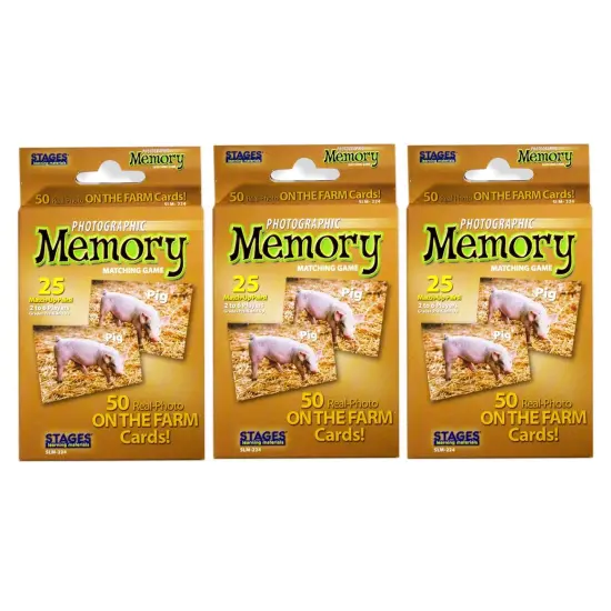 Photographic Memory Matching Game, On the Farm, Pack of 3 {1}