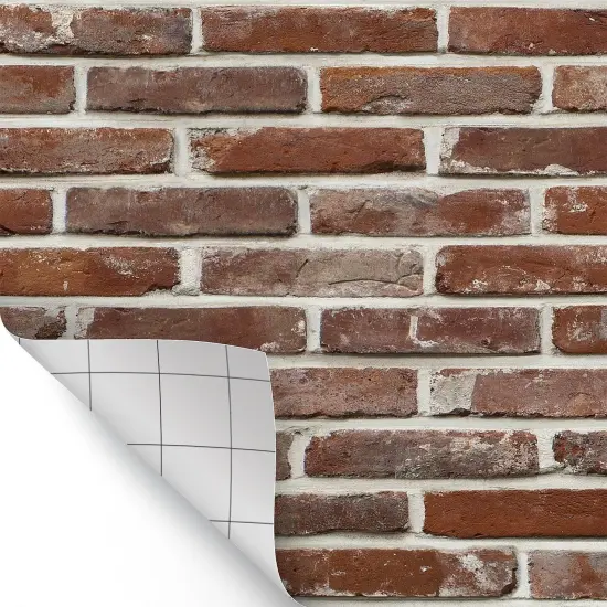 Peel and Stick Decorative Paper Roll, 17-1/2" x 10 ft, Red Brick {6}