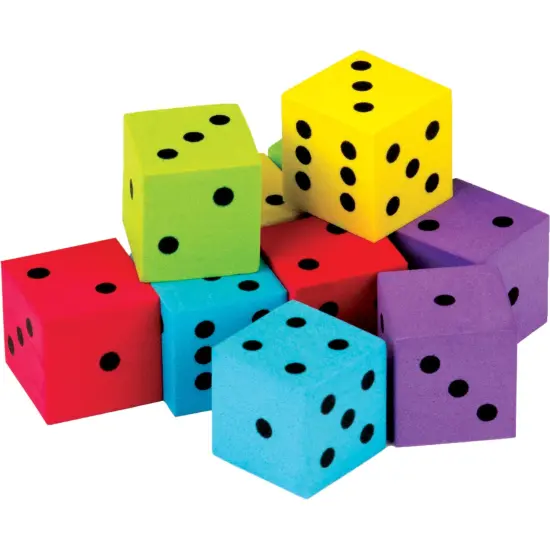 Foam Colorful Dice, 20 Per Pack, 3 Packs {2}