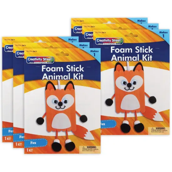 Foam Stick Animal Kit, Fox, 6.75" x 11" x 1", 6 Kits {1}