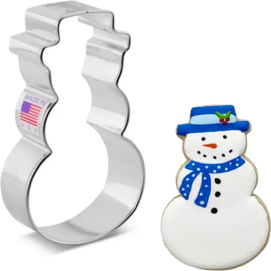 Ann Clark Full Tall Snowman with Hat Cookie Cutter, 4" {1}