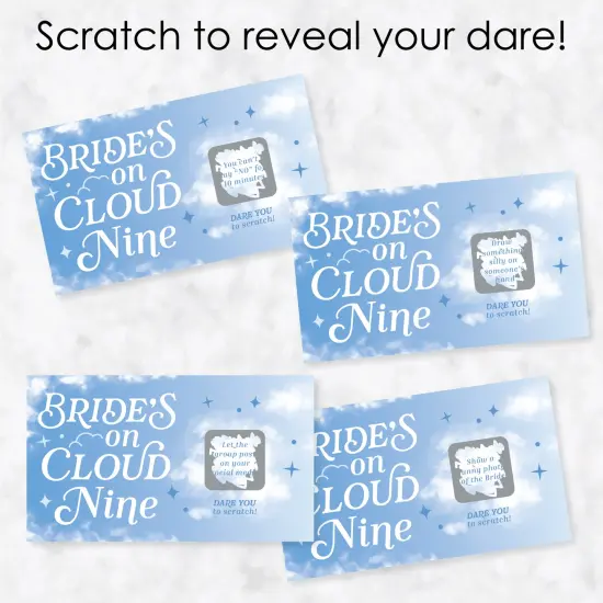 Big Dot of Happiness On Cloud 9 - Bridal or Bachelorette Party Game Scratch Off Dare Cards - 22 Count {4}