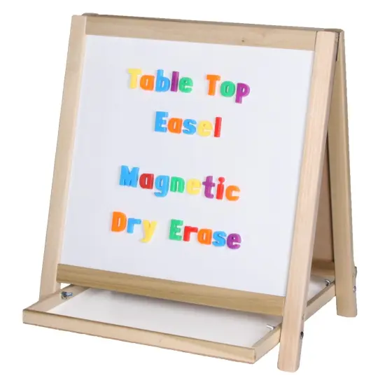 Magnetic Table Top Easel, Chalkboard/Whiteboard, 18.5" x 18" {3}