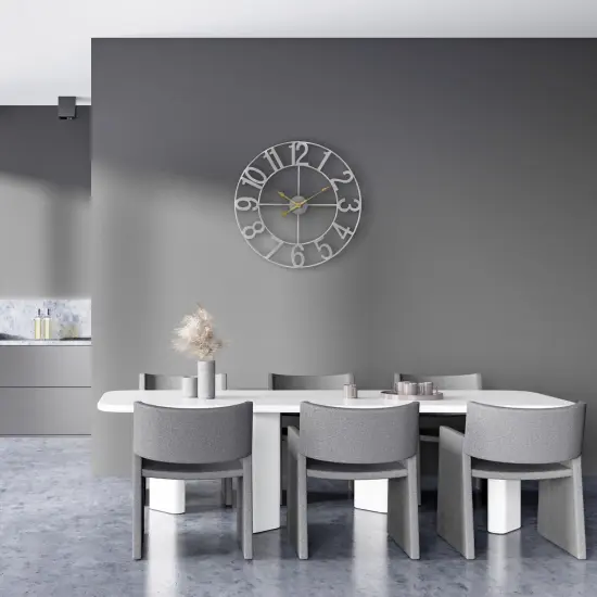 Sorbus Large Wall Clock for Living Room Decor - Numeral Wall Clock for Kitchen - 16-inch Wall Clock Decorative Silver {3}