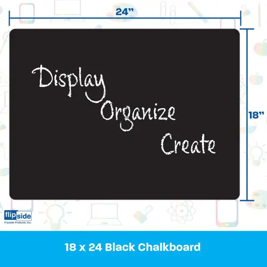 Chalk Board, Black, 18" x 24", Pack of 3 {5}