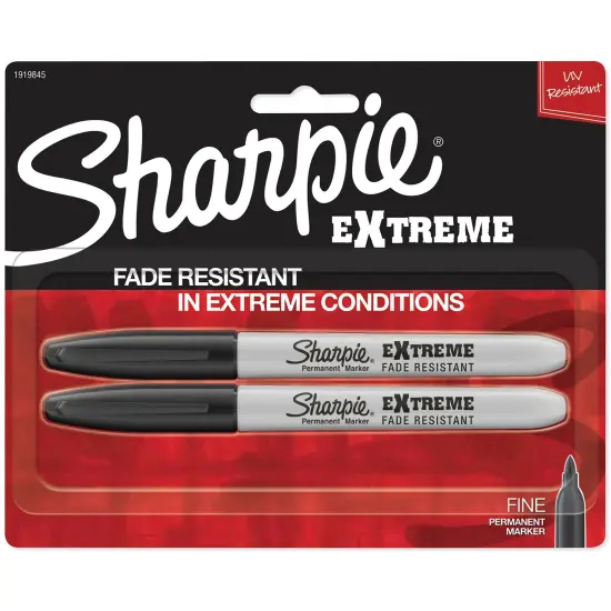 Extreme Permanent Markers, Black, 2 Per Pack, 3 Packs {2}