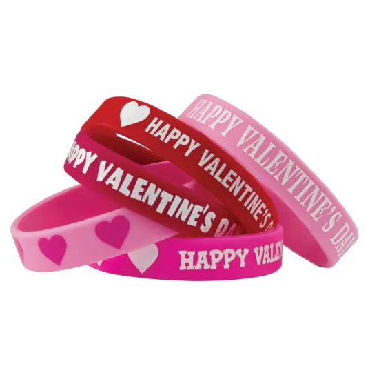 Happy Valentine's Day Wristbands, 10 Per Pack, 6 Packs {2}