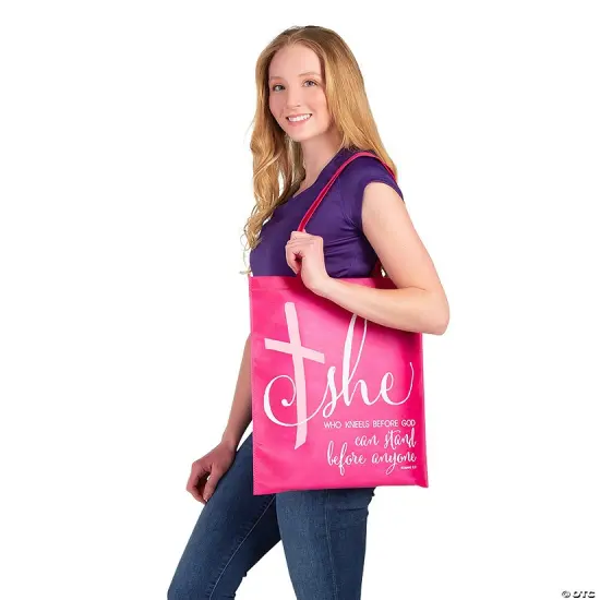 15" x 17" Large Woman of God Nonwoven Tote Bags - 12 Pc {4}