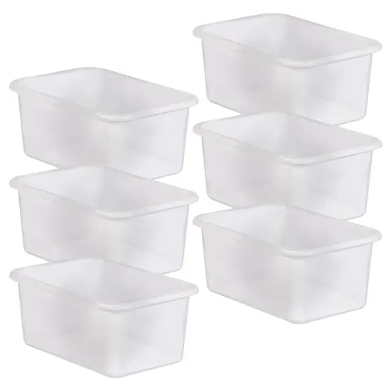 Small Plastic Storage Bin, Clear, Pack of 6 {1}