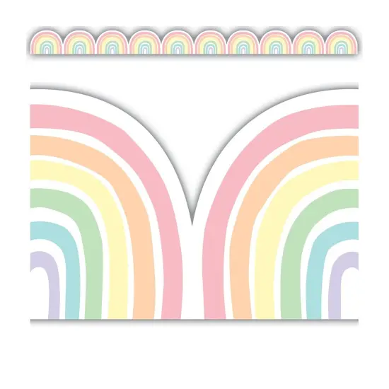 Pastel Pop Rainbows Die-Cut Border Trim, 35 Feet Per Pack, 6 Packs {2}