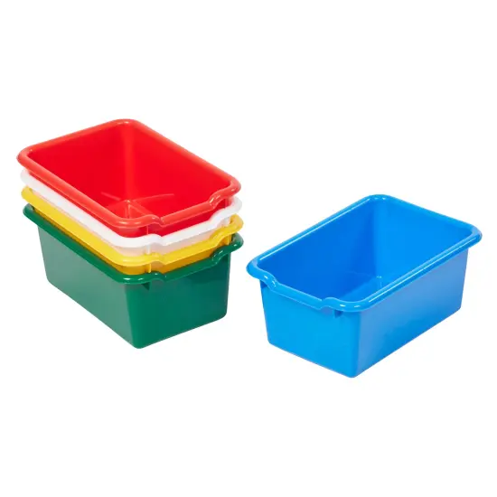 Scoop Front Storage Bins, Multipurpose Organization, 5-Pack Blue {7}