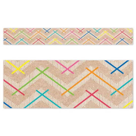 Krafty Pop Colorful Kraft Chevron EZ Border, 48 Feet Per Pack, 3 Packs {3}
