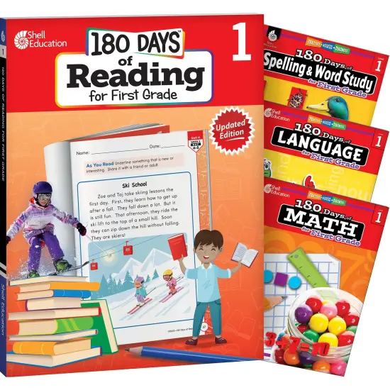 180 Days Reading, Spelling, Language, & Math Grade 1: 4-Book Set {1}