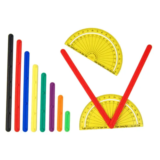 GeoStix Basic Set - 80 Construction Sticks - 24 Activity Cards - 2 Protractors {2}