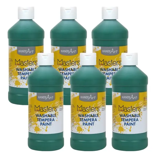 Little Masters&reg; Washable Tempera Paint, Green, 16 oz., Pack of 6 {1}