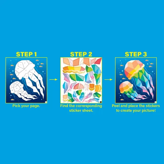 Ocean Life Modern Mosaics Stick to the Numbers Activity Book, Pack of 2 {4}
