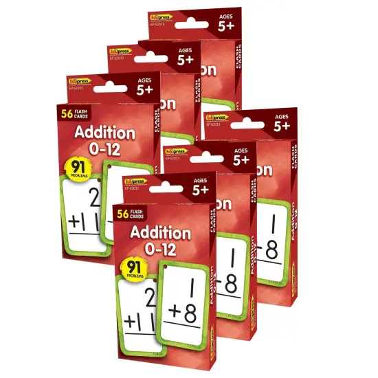Addition 0-12 Flash Cards, 6 Packs {1}