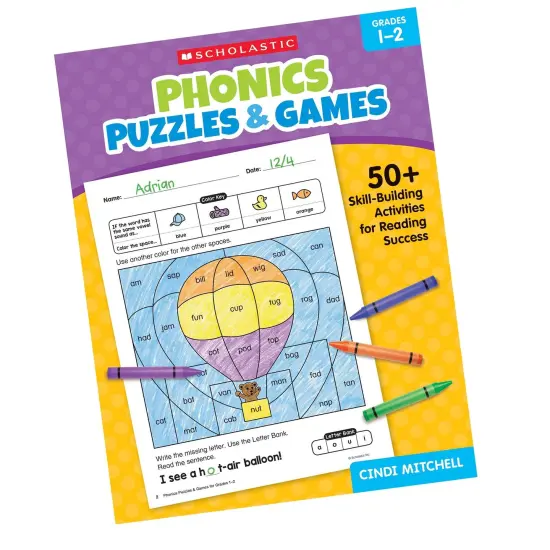 Phonics Puzzles & Games Activity Book for Grades 1-2 {2}