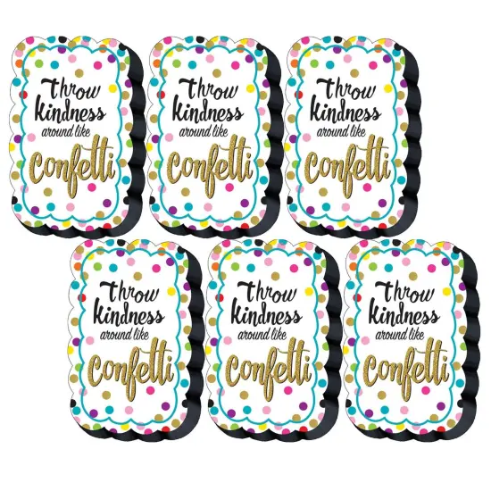 Confetti Magnetic Whiteboard Eraser, Pack of 6 {1}