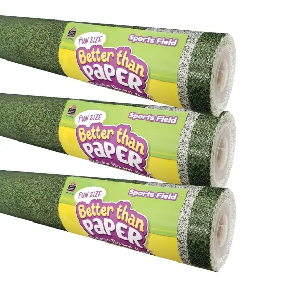 Fun Size Better Than Paper&reg; Bulletin Board Roll, 18" x 12', Sports Field, Pack of 3 {1}