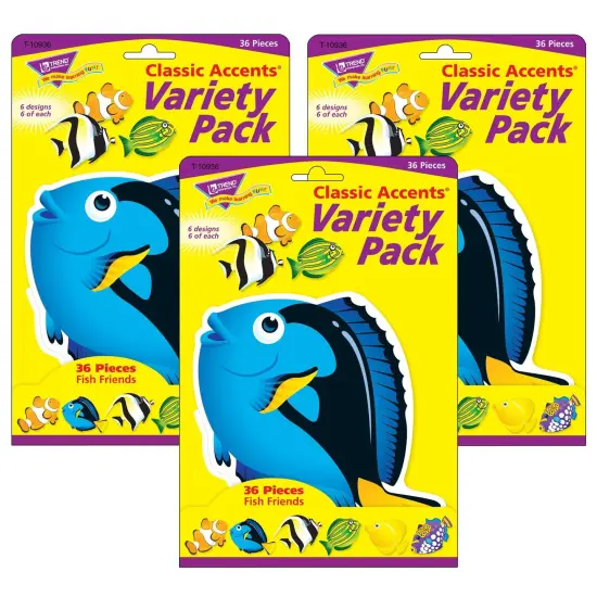 Fish Friends Classic Accents&reg; Variety Pack, 36 Per Pack, 3 Packs {1}