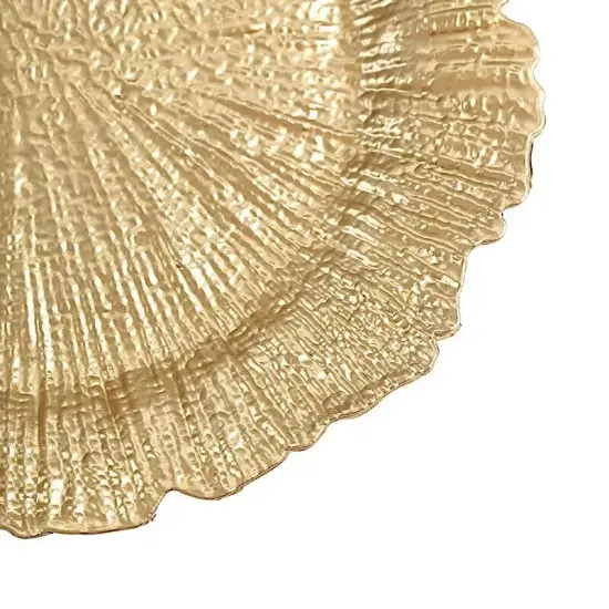 24 GOLD 13" Round Textured Charger Plates Wedding Party Dinner {3}
