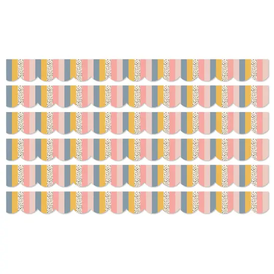 We Belong Stripes Scalloped Borders Per Pack, 39 Feet Per Pack, 6 Packs {1}