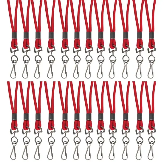 Standard Lanyard, Red, Swivel Hook, Pack of 24 {1}