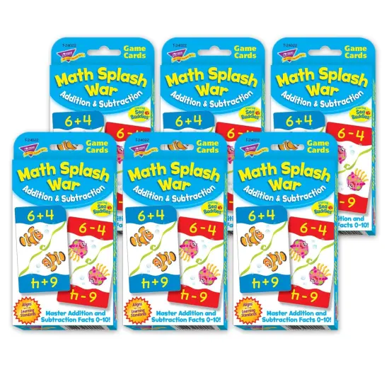 Math Splash War Addition & Subtraction Challenge Cards&reg;, 6 Packs {1}