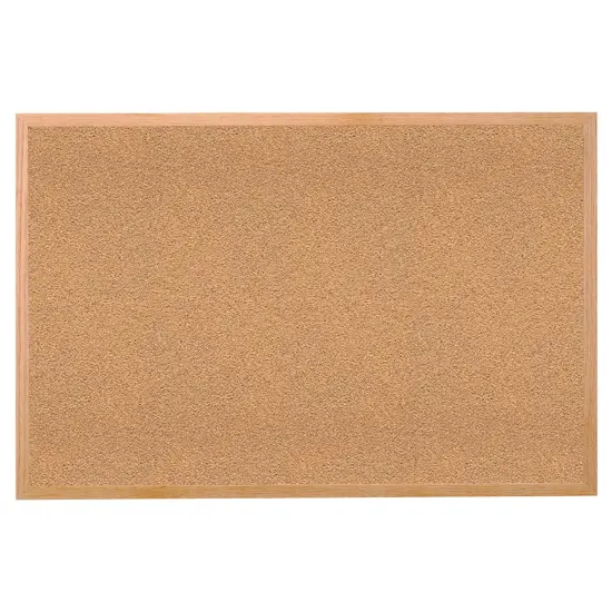 Natural Cork Bulletin Board with Wood Frame, 18"H x 24"W {1}