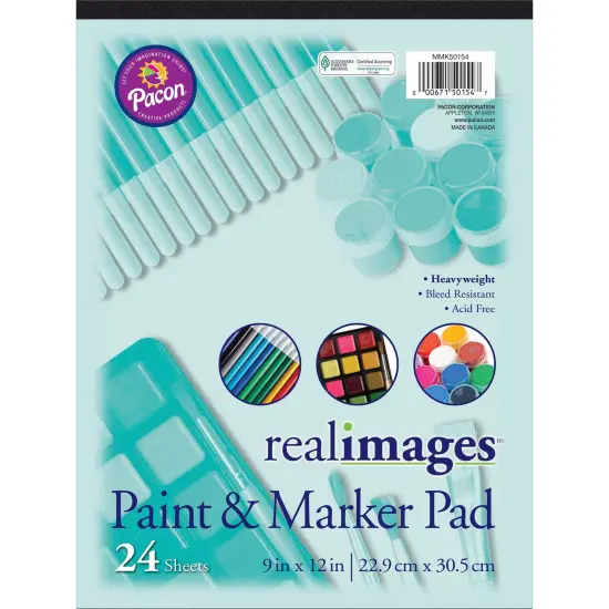 Paint & Marker Pad, Heavyweight, 9" x 12", 24 Sheets, Pack of 12 {2}