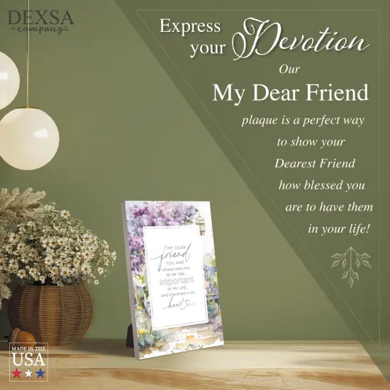 My Dear Friend Wood Plaque with Easel and Hook Wall Tabletop Art - 6 inches x 9 inches {4}