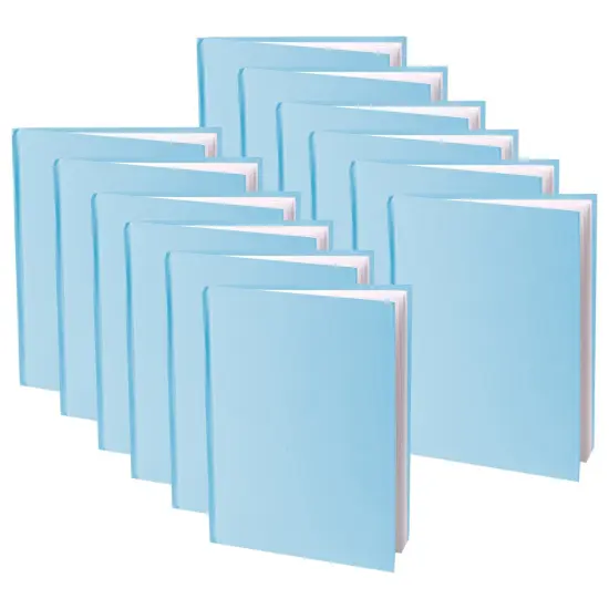 Blue Hardcover Blank Book, White Pages, 8"H x 6"W Portrait, 14 Sheets/28 Pages, Pack of 12 {1}