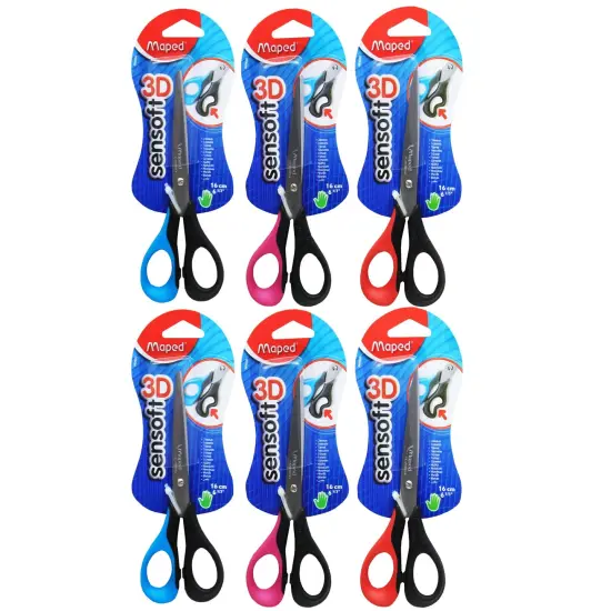 6" Sensoft Scissors with Flexible Handles - Lefty, Pack of 6 {1}