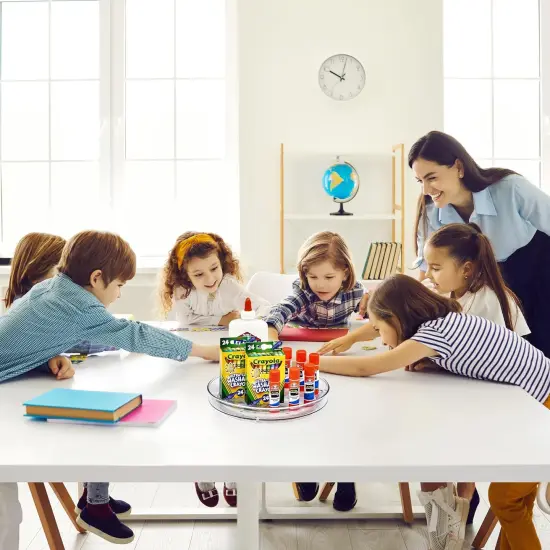 Sorbus Flat Clear Lazy Susan Organizer - 4 pack -- for Fridge, Pantry, Cabinet, Table, Makeup, Bathroom and More {6}