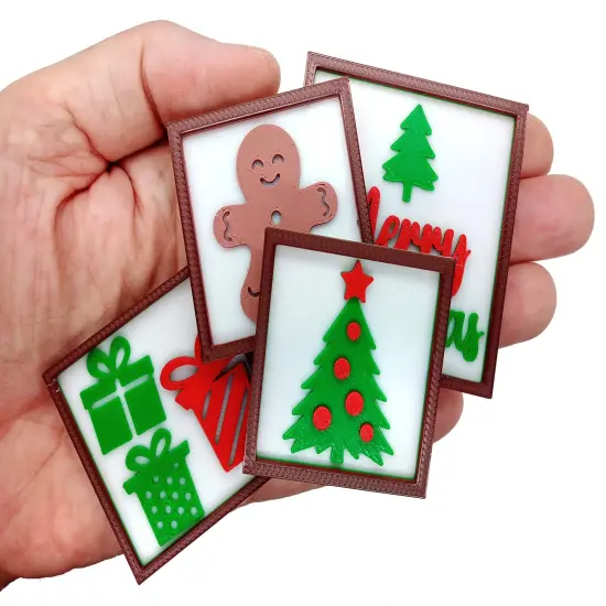 Wall Art for Dollhouse Christmas, 1:6 Shelf Sitter for Dolls, 4 pcs, Adorabilities {3}