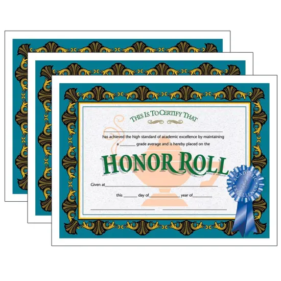 Honor Roll Certificate, 30 Per Pack, 3 Packs {1}