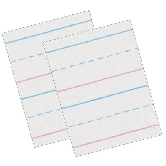 Sulphite Handwriting Paper, Dotted Midline, Grade 1, 5/8" x 5/16" x 5/16" Ruled Long, 10-1/2" x 8", 500 Sheets Per Pack, 2 Packs {1}