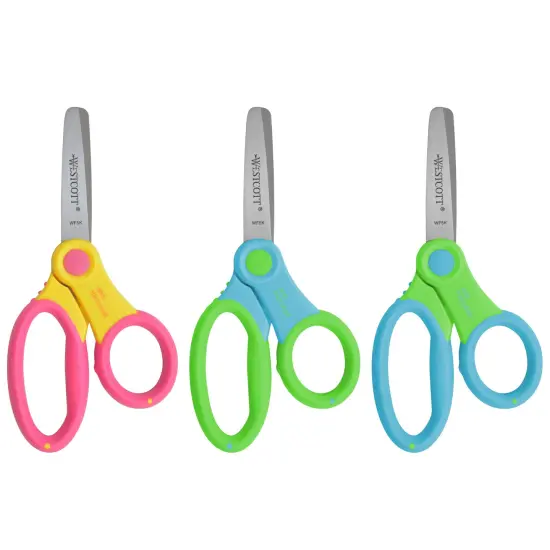 5" Anti-Microbial Kids Scissors, Blunt, Assorted Colors (No Color Choice), Pack of 6 {2}