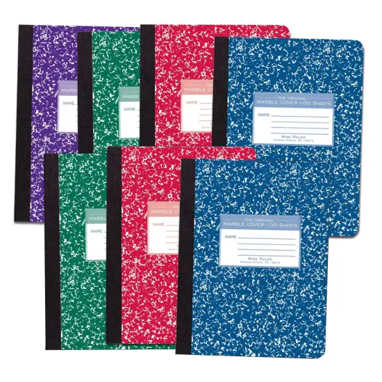Marble Composition Book, Assorted Colors, Pack of 6 {1}