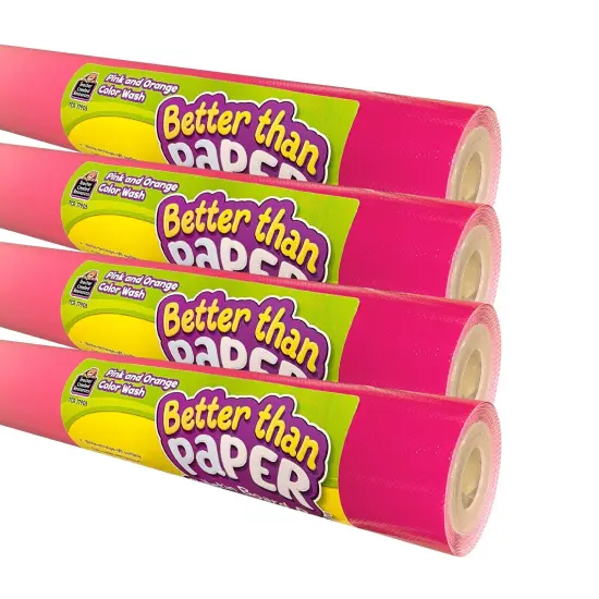 Pink and Orange Color Wash Better Than Paper Bulletin Board Roll 4-Pack {1}