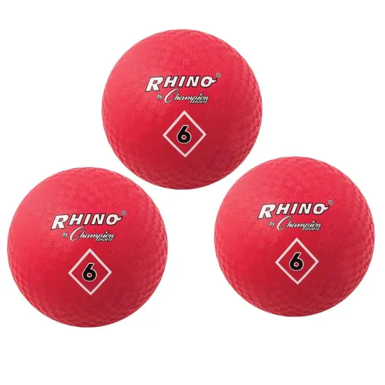 Playground Ball, 6", Red, Pack of 3 {1}